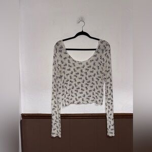 Map To Mars | White Bicycle Cropped Longsleeve